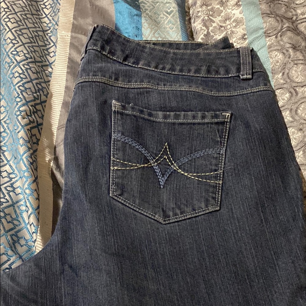 Cato Blue Boot Cut Jeans with Decorative Stitching